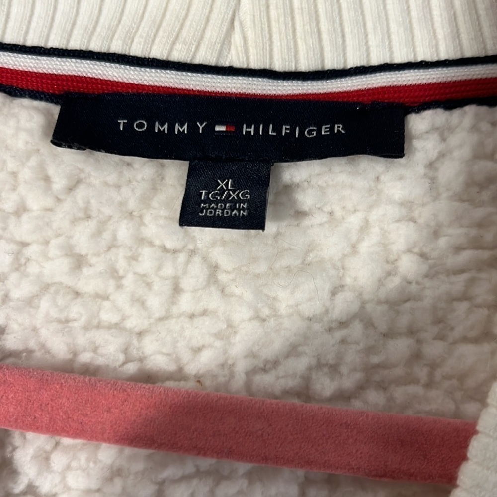 Tommy Hilfiger Fleece Jacket XL Front Pockets Buttons - Picture 8 of 10